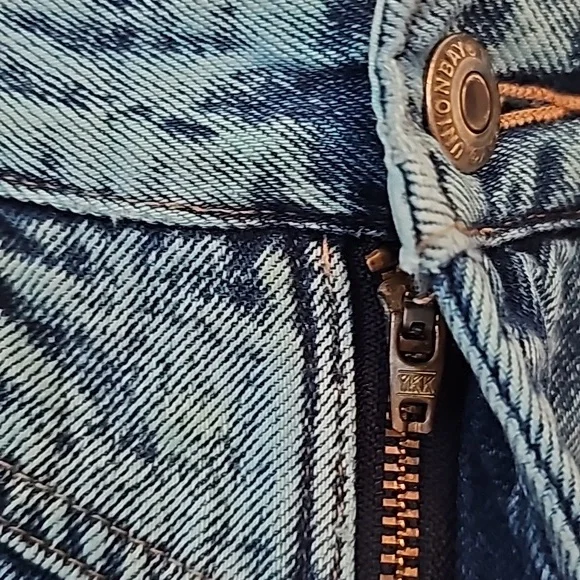 Vintage 80s Unionbay Chic Blue Acid Wash Jeans w/yoke& tapered leg Size 7x 29 - Picture 4 of 13